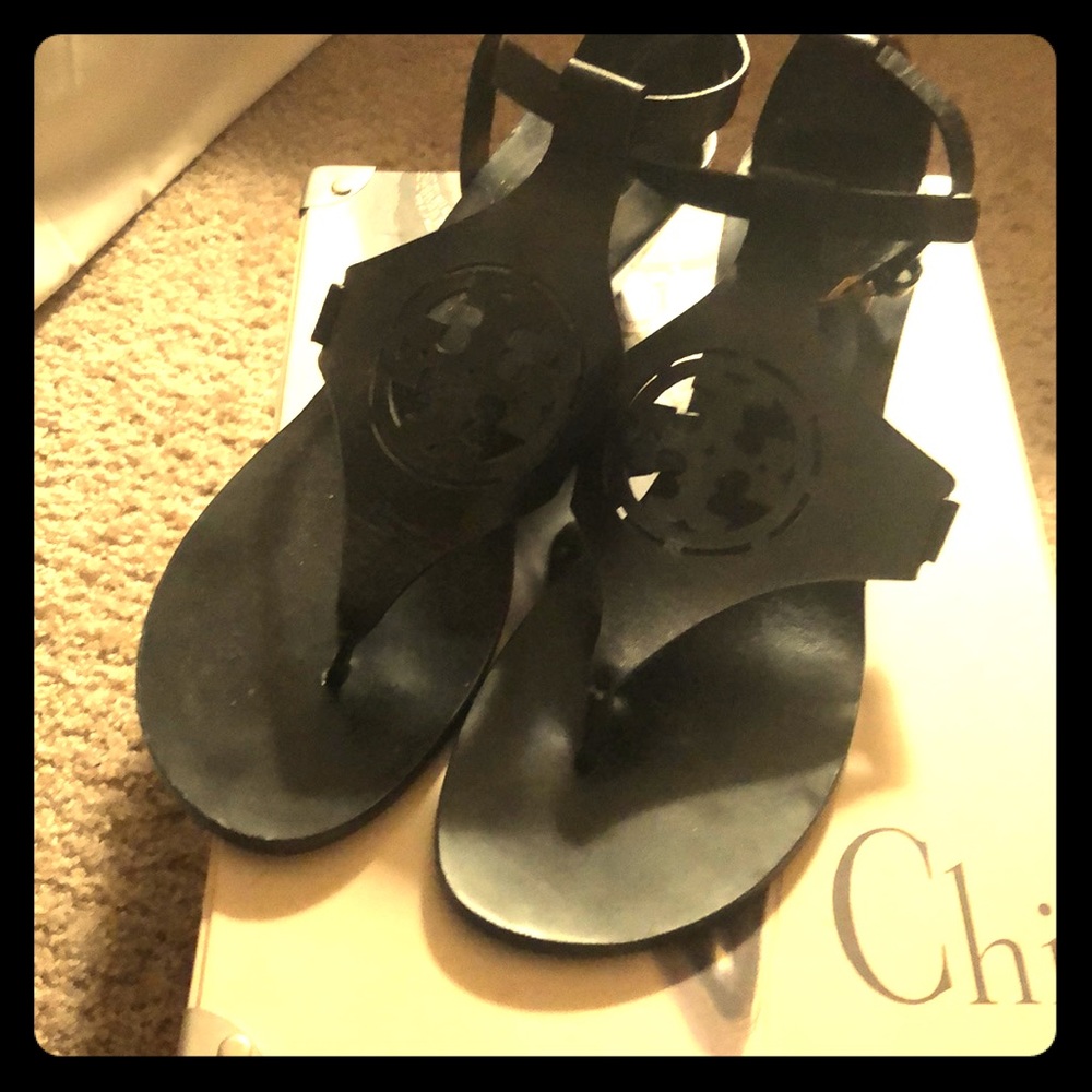 Tory Burch Wedge Sandal - Black- Size 11 Women’s